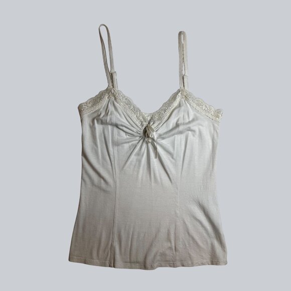 Guess Jeans Lace-Trimmed Ivory Camisole Top Vintage, Y2K, 90'S - Picture 1 of 10